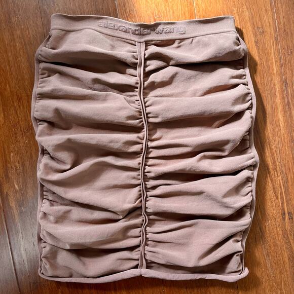 Alexander Wang Ruched Logo Elastic Waistband Pencil Skirt // Size Small - Picture 2 of 7